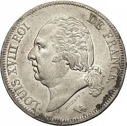 Large Obverse for 5 Francs 1821 coin