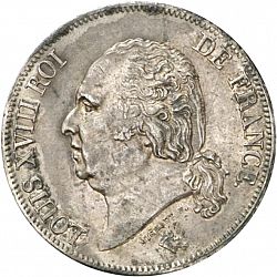 Large Obverse for 5 Francs 1823 coin