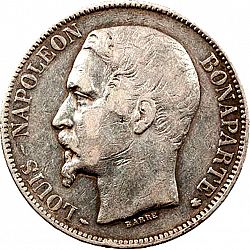 Large Obverse for 5 Francs 1852 coin