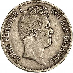 Large Obverse for 5 Francs 1831 coin