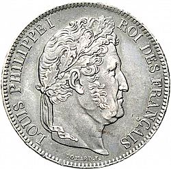 Large Obverse for 5 Francs 1833 coin