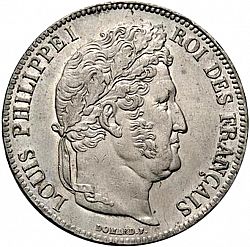 Large Obverse for 5 Francs 1835 coin