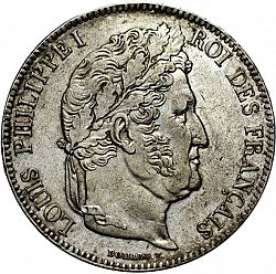Large Obverse for 5 Francs 1837 coin