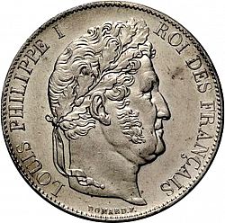 Large Obverse for 5 Francs 1846 coin