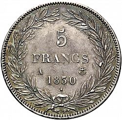 Large Reverse for 5 Francs 1830 coin