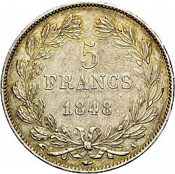 Large Reverse for 5 Francs 1848 coin