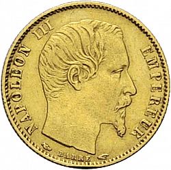 Large Obverse for 5 Francs 1855 coin