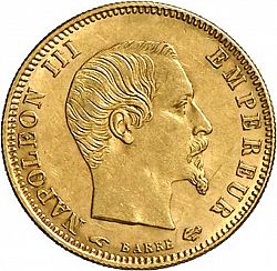Large Obverse for 5 Francs 1857 coin