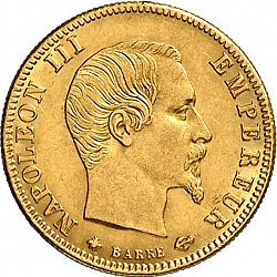 Large Obverse for 5 Francs 1859 coin