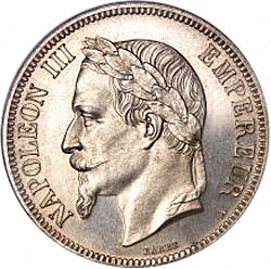 Large Obverse for 5 Francs 1861 coin