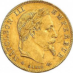 Large Obverse for 5 Francs 1864 coin