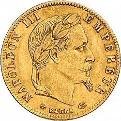 Large Obverse for 5 Francs 1866 coin