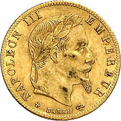 Large Obverse for 5 Francs 1866 coin