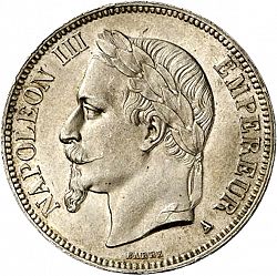 Large Obverse for 5 Francs 1868 coin