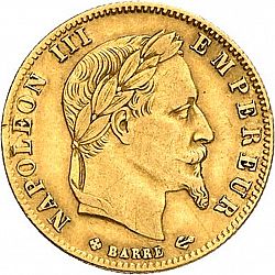 Large Obverse for 5 Francs 1868 coin