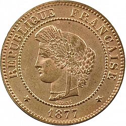 Large Obverse for 5 Centimes 1877 coin