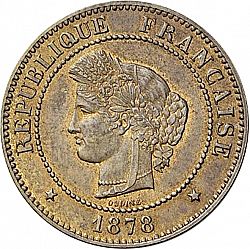 Large Obverse for 5 Centimes 1878 coin
