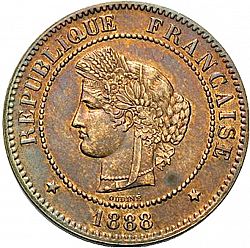 Large Obverse for 5 Centimes 1888 coin