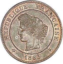 Large Obverse for 5 Centimes 1893 coin