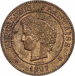 Large Obverse for 5 Centimes 1897 coin