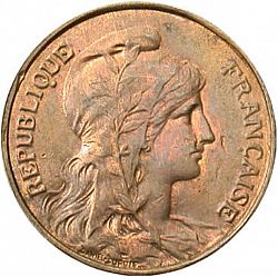 Large Obverse for 5 Centimes 1916 coin