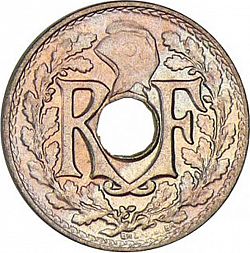 Large Obverse for 5 Centimes 1922 coin