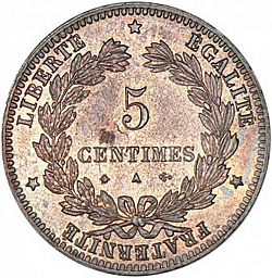 Large Reverse for 5 Centimes 1871 coin