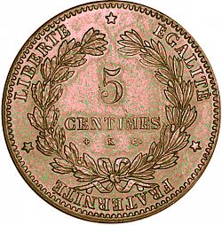 Large Reverse for 5 Centimes 1875 coin