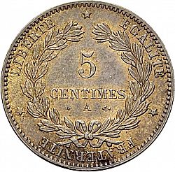 Large Reverse for 5 Centimes 1878 coin
