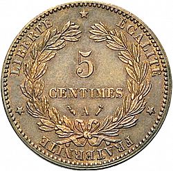 Large Reverse for 5 Centimes 1888 coin