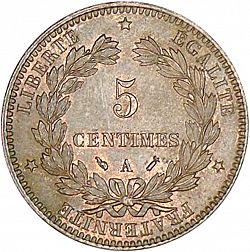 Large Reverse for 5 Centimes 1893 coin