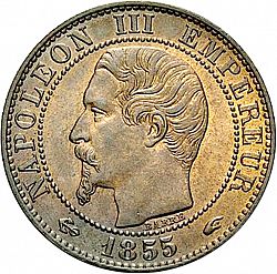 Large Obverse for 5 Centimes 1855 coin