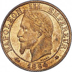 Large Obverse for 5 Centimes 1864 coin