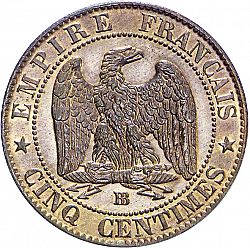 Large Reverse for 5 Centimes 1854 coin
