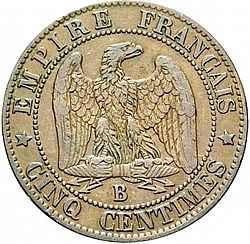 Large Reverse for 5 Centimes 1856 coin