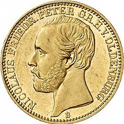 Large Obverse for 10 Mark 1874 coin