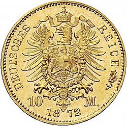 Large Reverse for 10 Mark 1872 coin