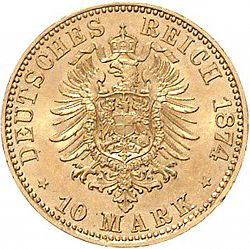 Large Reverse for 10 Mark 1874 coin