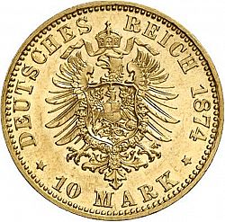 Large Reverse for 10 Mark 1874 coin