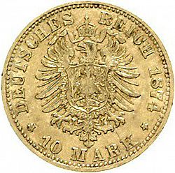 Large Reverse for 10 Mark 1874 coin