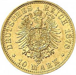 Large Reverse for 10 Mark 1878 coin