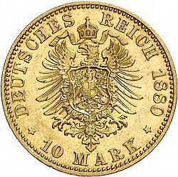 Large Reverse for 10 Mark 1880 coin