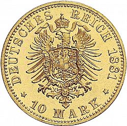 Large Reverse for 10 Mark 1881 coin