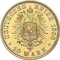 Large Reverse for 10 Mark 1888 coin