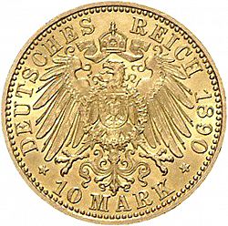Large Reverse for 10 Mark 1890 coin