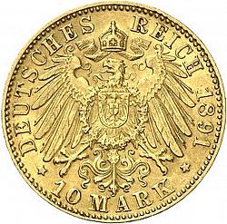 Large Reverse for 10 Mark 1891 coin