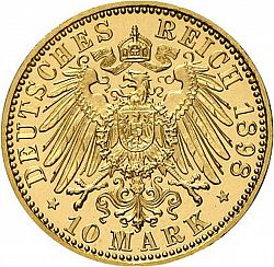 Large Reverse for 10 Mark 1898 coin