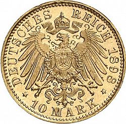 Large Reverse for 10 Mark 1898 coin