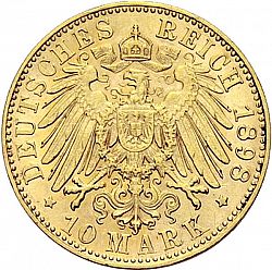 Large Reverse for 10 Mark 1898 coin