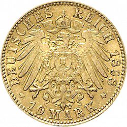 Large Reverse for 10 Mark 1898 coin
